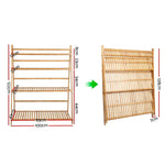 Artiss Plant Stand 4 Tier Bamboo Slat Flower Pot Shelf Pine - Furniture > Outdoor