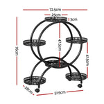 Artiss Plant Stand 6 Tier Metal Flower Pot Rack Wheels - Home & Garden > Artificial Plants > Pots Planters & Accessories