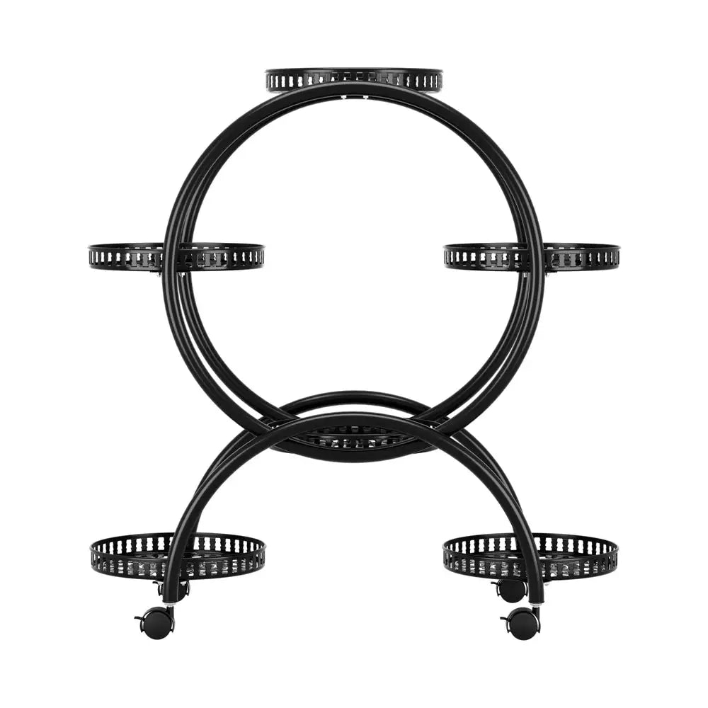 Artiss Plant Stand 6 Tier Metal Flower Pot Rack Wheels - Home & Garden > Artificial Plants > Pots Planters & Accessories