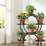 Artiss Plant Stand 6 Tier Metal Flower Pot Rack Wheels - Home & Garden > Artificial Plants > Pots Planters & Accessories