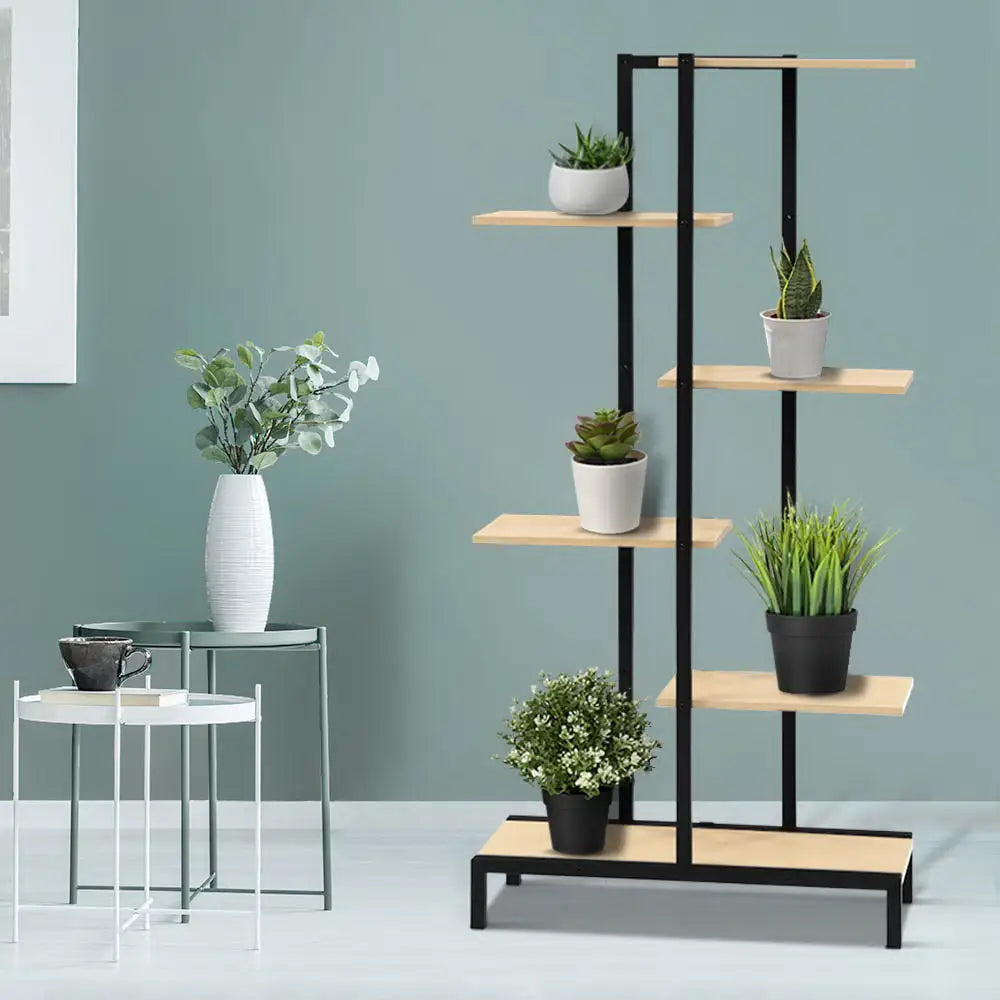 Artiss Plant Stand 6 Tier Metal Zigzag Flower Pot Shelf - Furniture > Outdoor