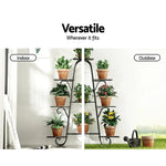 Artiss Plant Stand 9 Tier Metal Flower Pot Shelf Black - Furniture > Living Room