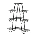 Artiss Plant Stand 9 Tier Metal Flower Pot Shelf Black - Furniture > Living Room
