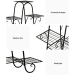 Artiss Plant Stand 9 Tier Metal Flower Pot Shelf Black - Furniture > Living Room