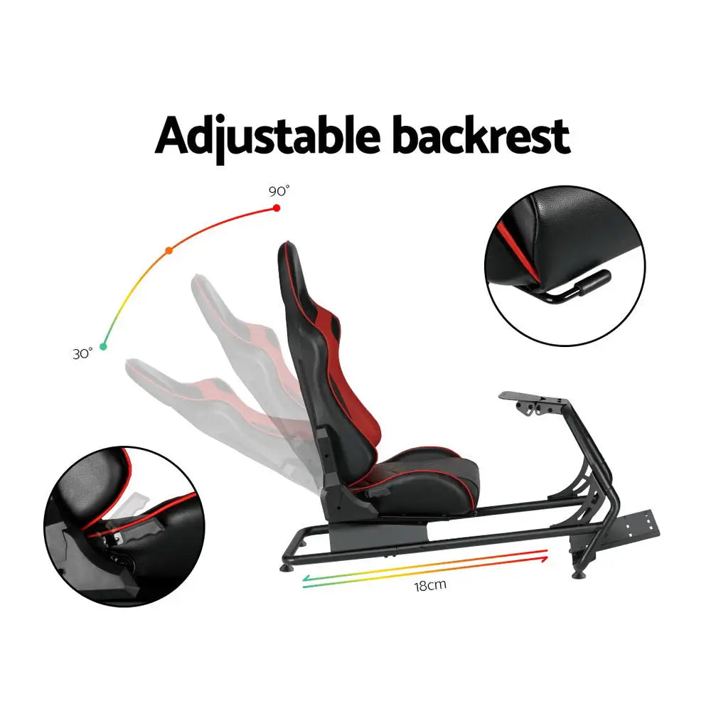 Artiss Racing Simulator Cockpit - Furniture > Bar Stools & Chairs > Gaming Chairs
