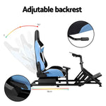 Artiss Racing Simulator Cockpit Steering Wheel Gaming Chair Blue - Furniture > Bar Stools & Chairs > Gaming Chairs