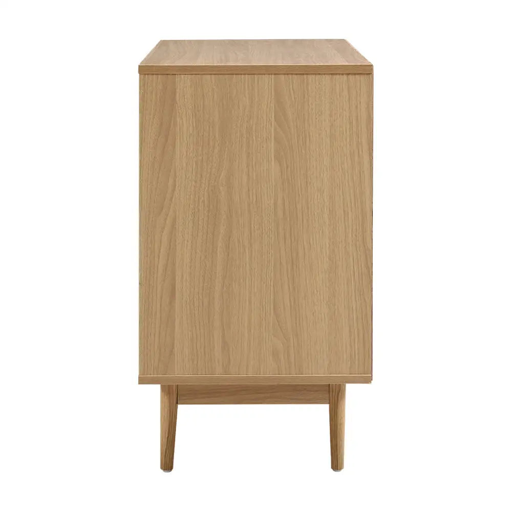 Artiss Rattan Buffet Sideboard 2 Doors - BRIONY Oak - Furniture > Dining