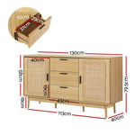 Artiss Rattan Buffet Sideboard - BRIONY Oak - Furniture > Living Room