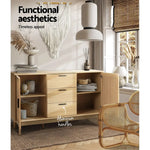 Artiss Rattan Buffet Sideboard - BRIONY Oak - Furniture > Living Room