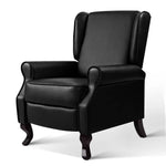 Artiss Recliner Armchair Black Faux Leather Domini - Furniture > Living Room