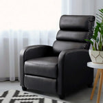 Artiss Recliner Armchair Brown Faux Leather Bolivia - Furniture > Living Room