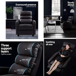 Artiss Recliner Armchair Brown Faux Leather Bolivia - Furniture > Living Room