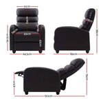 Artiss Recliner Armchair Brown Faux Leather Bolivia - Furniture > Living Room