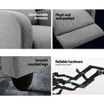 Artiss Recliner Armchair Grey Fabric Bolivia - Furniture > Living Room