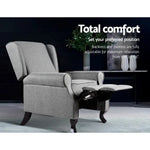 Artiss Recliner Armchair Grey Fabric Domini - Furniture > Living Room