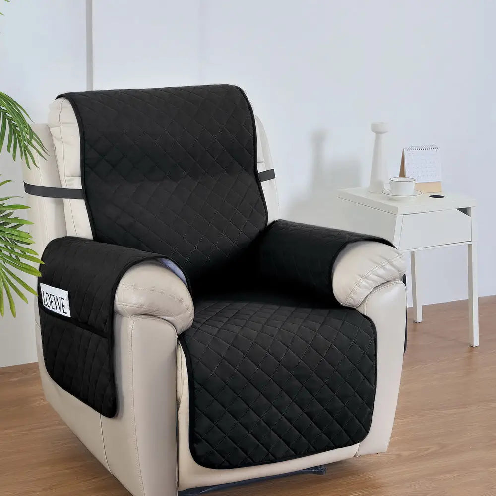 Artiss Recliner Chair Cover 100% Water Resistant Black - Furniture > Bar Stools & Chairs > Table & Bar Stools