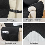 Artiss Recliner Chair Cover 100% Water Resistant Black - Furniture > Bar Stools & Chairs > Table & Bar Stools
