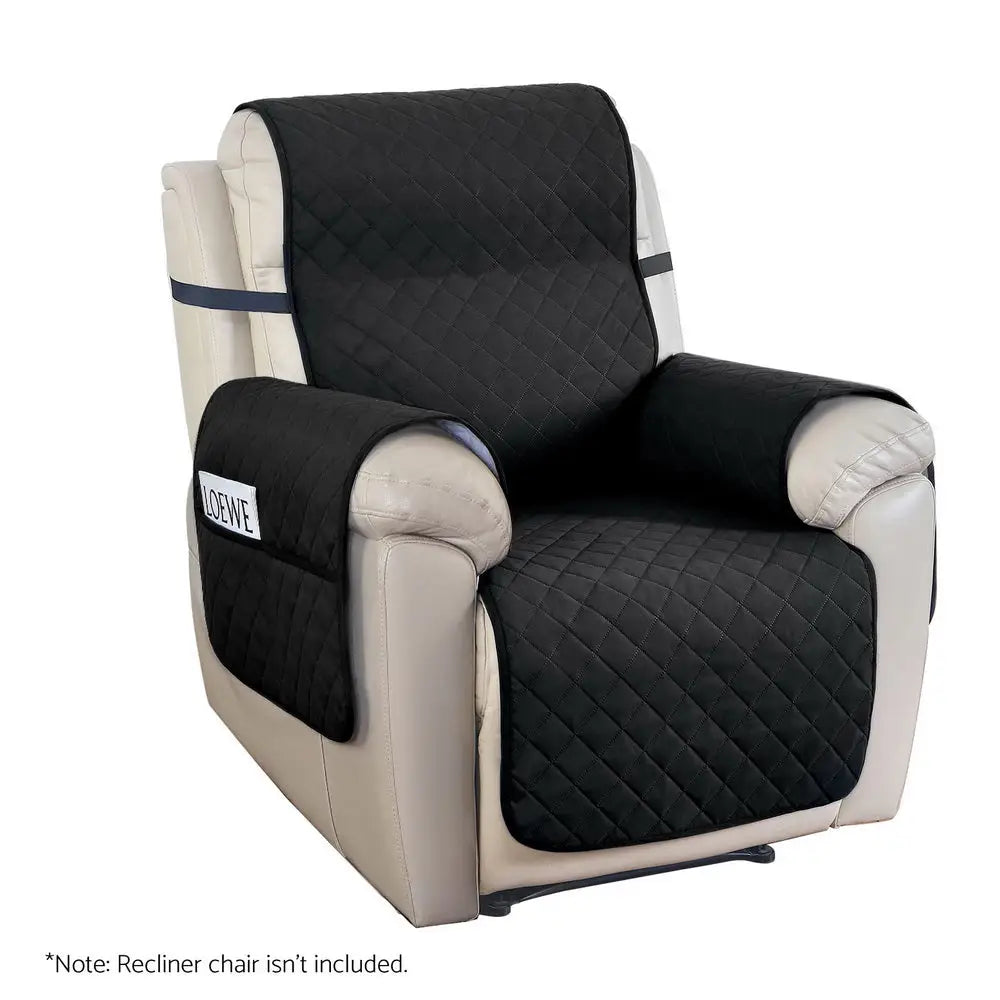 Artiss Recliner Chair Cover 100% Water Resistant Black - Furniture > Bar Stools & Chairs > Table & Bar Stools