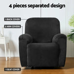 Artiss Recliner Chair Covers 1 Seater Velvet Black - Furniture > Bar Stools & Chairs > Arm Chairs & Recliners