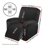 Artiss Recliner Chair Covers 1 Seater Velvet Black - Furniture > Bar Stools & Chairs > Arm Chairs & Recliners