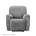 Artiss Recliner Chair Covers 1 Seater Velvet Grey - Furniture > Bar Stools & Chairs > Arm Chairs & Recliners