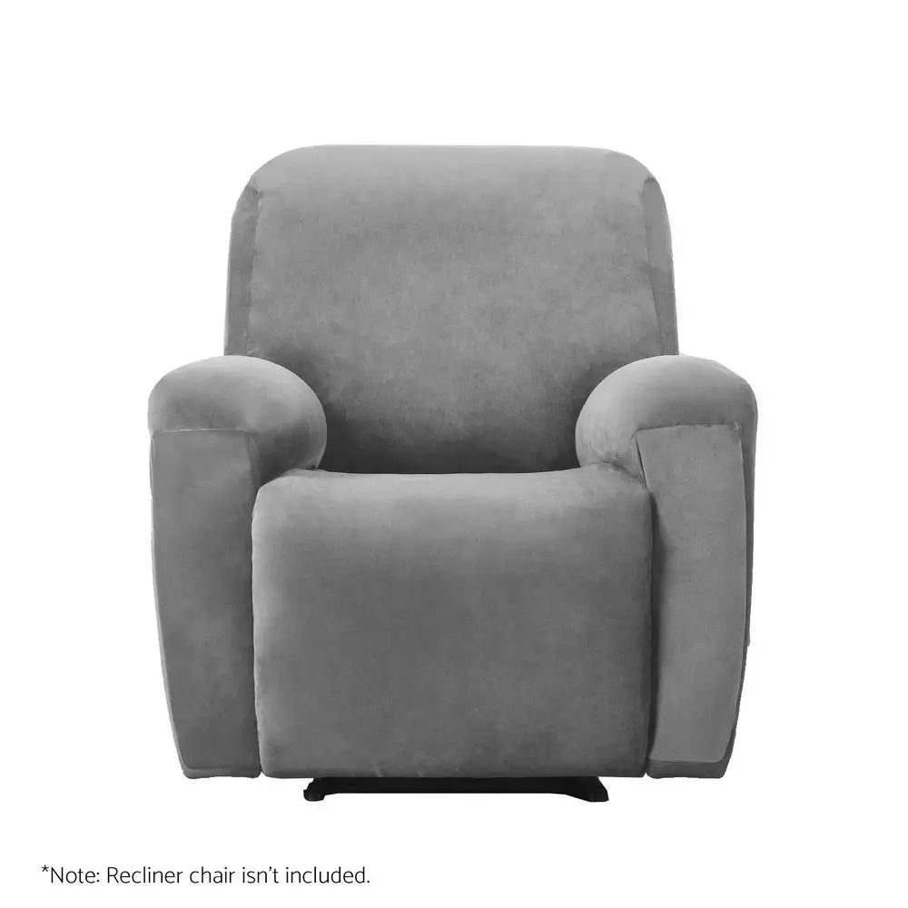 Artiss Recliner Chair Covers 1 Seater Velvet Grey - Furniture > Bar Stools & Chairs > Arm Chairs & Recliners