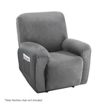 Artiss Recliner Chair Covers 1 Seater Velvet Grey - Furniture > Bar Stools & Chairs > Arm Chairs & Recliners