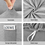 Artiss Recliner Chair Covers 1 Seater Velvet Grey - Furniture > Bar Stools & Chairs > Arm Chairs & Recliners