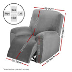 Artiss Recliner Chair Covers 1 Seater Velvet Grey - Furniture > Bar Stools & Chairs > Arm Chairs & Recliners