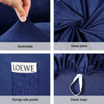 Artiss Recliner Chair Covers 1 Seater Velvet Navy - Furniture > Bar Stools & Chairs > Arm Chairs & Recliners