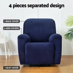 Artiss Recliner Chair Covers 1 Seater Velvet Navy - Furniture > Bar Stools & Chairs > Arm Chairs & Recliners