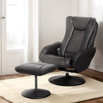 Artiss Recliner Chair Electric Heated Massage Chairs Faux Leather Cobble - Furniture > Bar Stools & Chairs