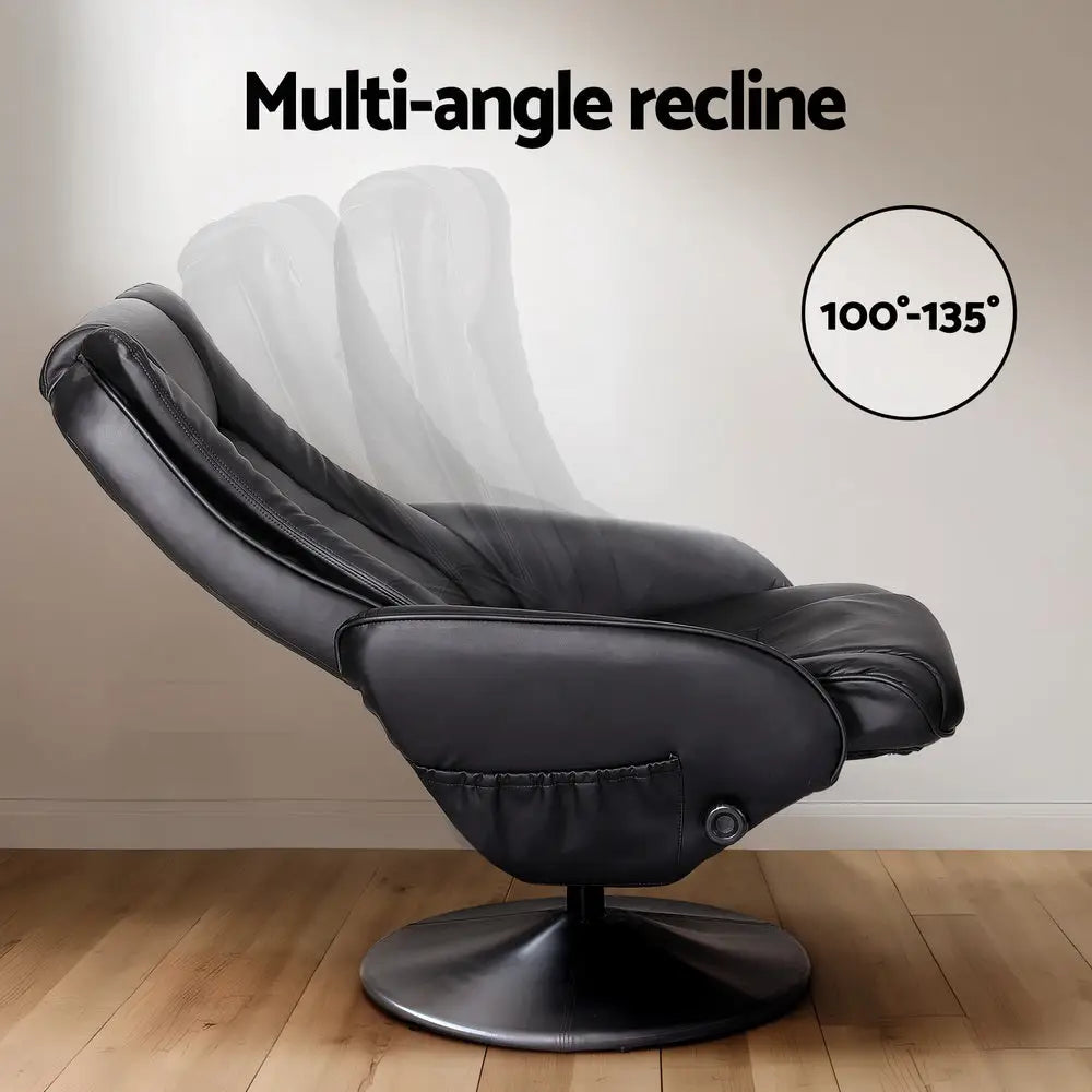 Artiss Recliner Chair Electric Heated Massage Chairs Faux Leather Cobble - Furniture > Bar Stools & Chairs