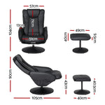 Artiss Recliner Chair Electric Heated Massage Chairs Faux Leather Cobble - Furniture > Bar Stools & Chairs