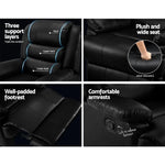 Artiss Recliner Chair Leather Black Cissy - Furniture > Living Room