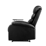 Artiss Recliner Chair Leather Black Tray Table Erika - Furniture > Living Room
