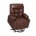 Artiss Recliner Chair Lift Assist Heated Massage Chair Leather Claude - Brown - Furniture > Bar Stools & Chairs >
