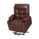 Artiss Recliner Chair Lift Assist Heated Massage Chair Leather Claude - Brown - Furniture > Bar Stools & Chairs >