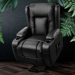 Artiss Recliner Chair Lift Assist Heated Massage Chair Leather Rukwa - Health & Beauty > Massage