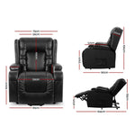 Artiss Recliner Chair Lift Assist Heated Massage Chair Leather Rukwa - Health & Beauty > Massage