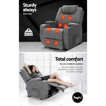 Artiss Recliner Chair Lift Assist Heated Massage Chair Velvet Milio - Health & Beauty > Massage