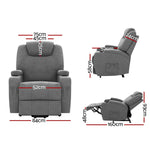 Artiss Recliner Chair Lift Assist Heated Massage Chair Velvet Milio - Health & Beauty > Massage
