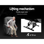 Artiss Recliner Chair Lift Assist Heated Massage Chair Velvet Milio - Health & Beauty > Massage