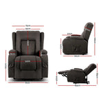 Artiss Recliner Chair Lift Assist Heated Massage Chair Velvet Rukwa - Health & Beauty > Massage