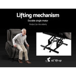 Artiss Recliner Chair Lift Assist Heated Massage Chair Velvet Rukwa - Health & Beauty > Massage