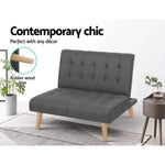 Artiss Recliner Single Sofa Bed Dark Grey Fabric - Furniture > Sofas