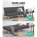 Artiss Recliner Single Sofa Bed Dark Grey Fabric - Furniture > Sofas
