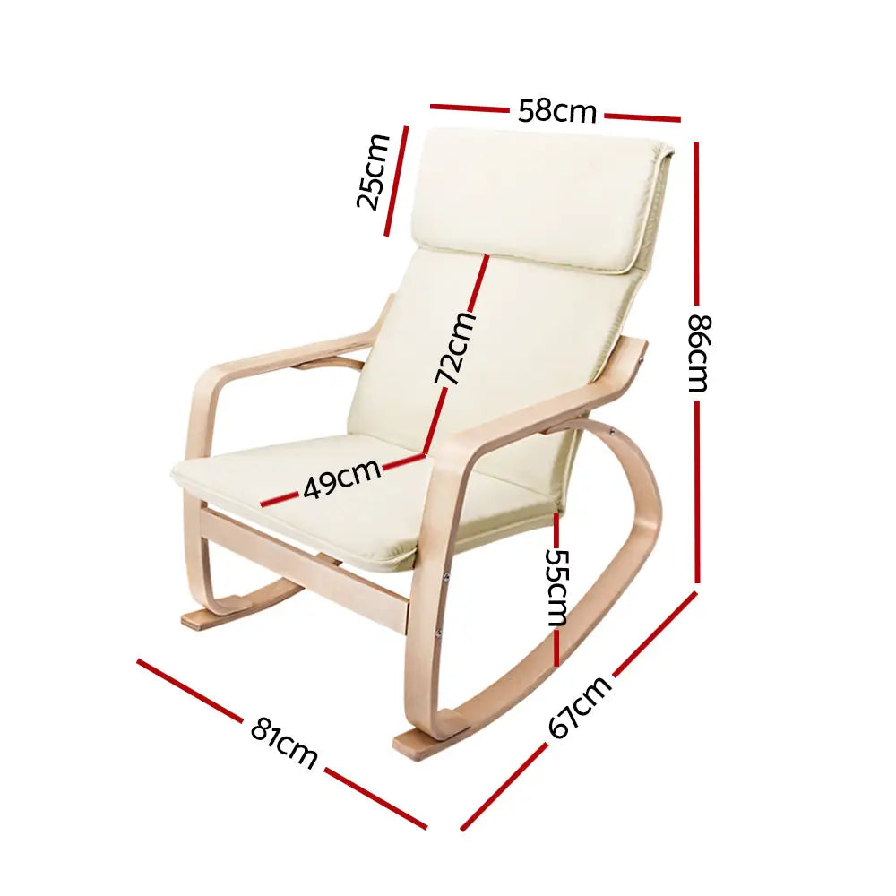 Artiss Rocking Armchair Bentwood Frame Aero - Furniture > Living Room
