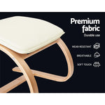 Artiss Rocking Armchair Bentwood Frame With Foot Stool Beige - Furniture > Living Room