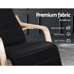 Artiss Rocking Armchair Bentwood Frame With Footrest Black Afton - Furniture > Living Room